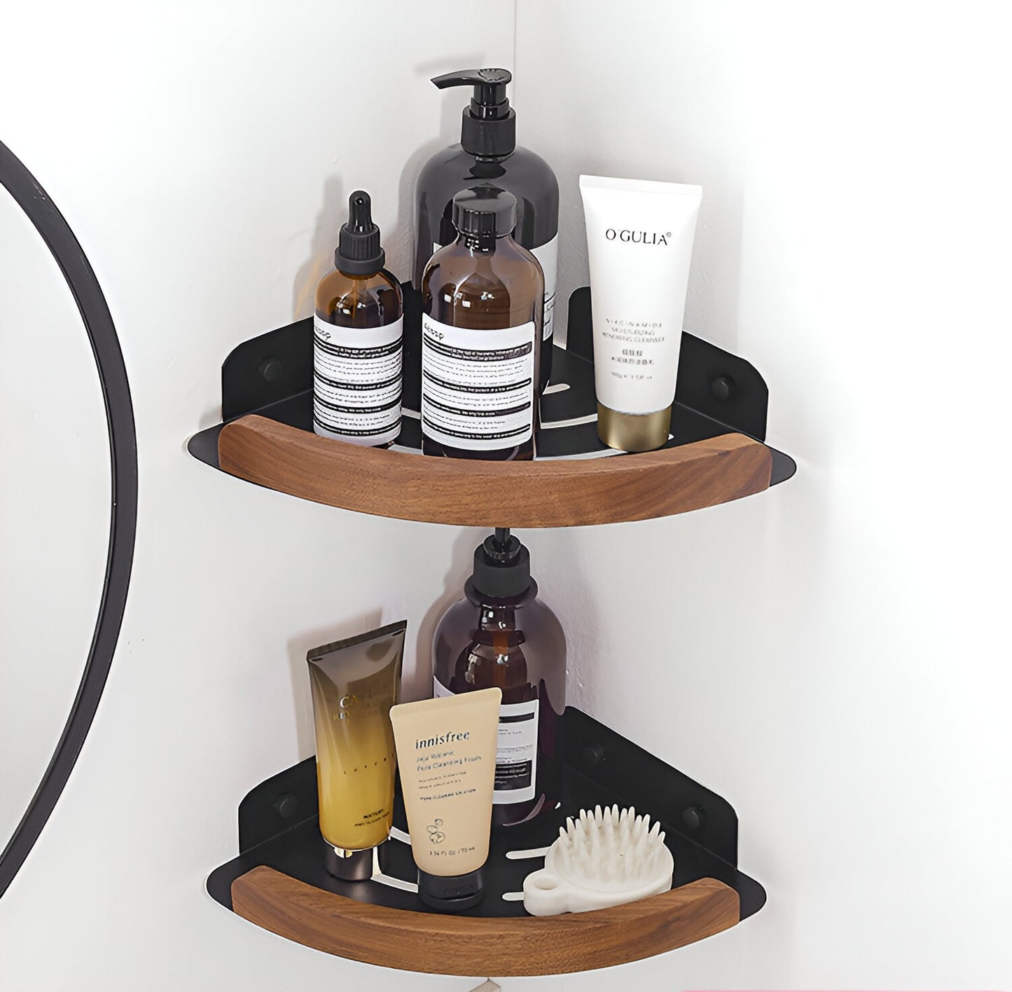 bathroom shelves wall mounted toilet and bathroom storage solid wood non perforated triangular frame wall corner rack