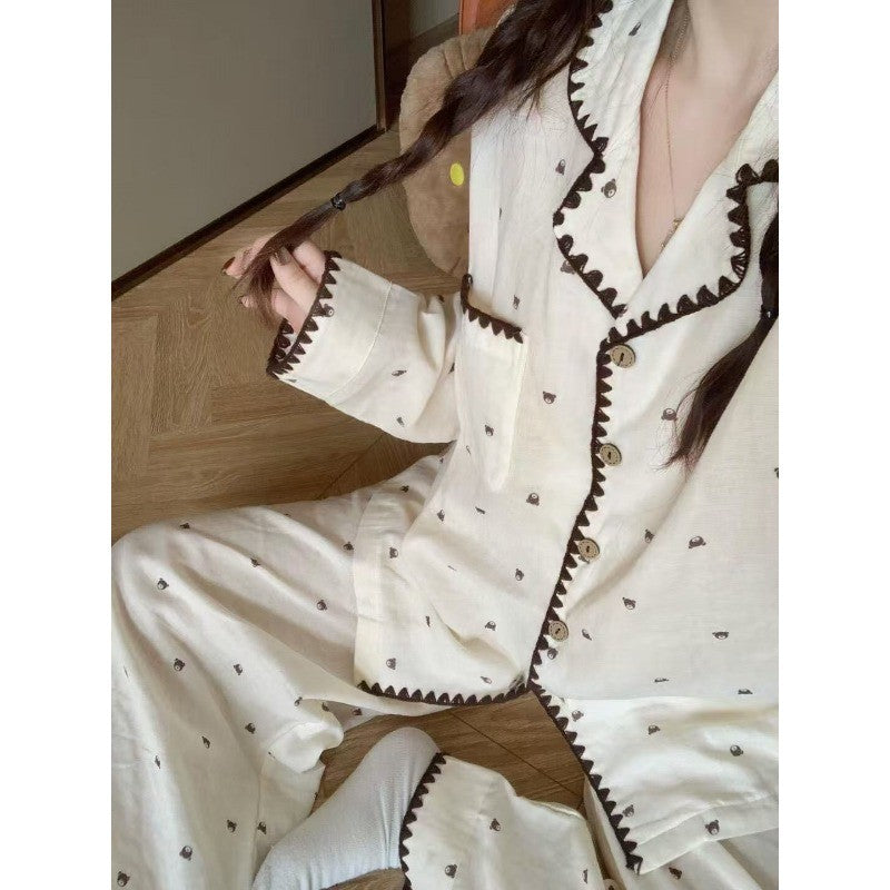 Plus Size Pajamas 2 Pieces Set Y2K Striped Strawberry Print Casual Korean Sweet Soft Women's Pajamas Autumn Winter New Homewear