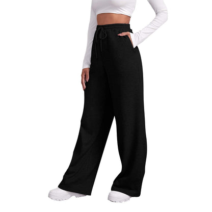 Wide Leg Pants For Women’s Fleece Lined Sweatpants Straight Pants Bottom All-Math Plain Fitness Joggers Pants Travel Basic