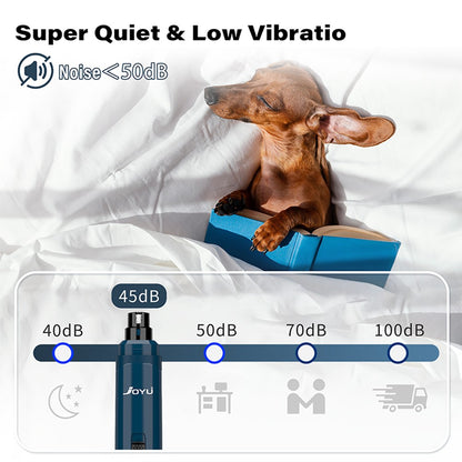 Lixador de Unhas de Cães com 2 Velocidades Aparelho Aprimorado Super Silencioso Recarregável Elétrico Indolor para o Cuidado das Patas de Animais de Estimação