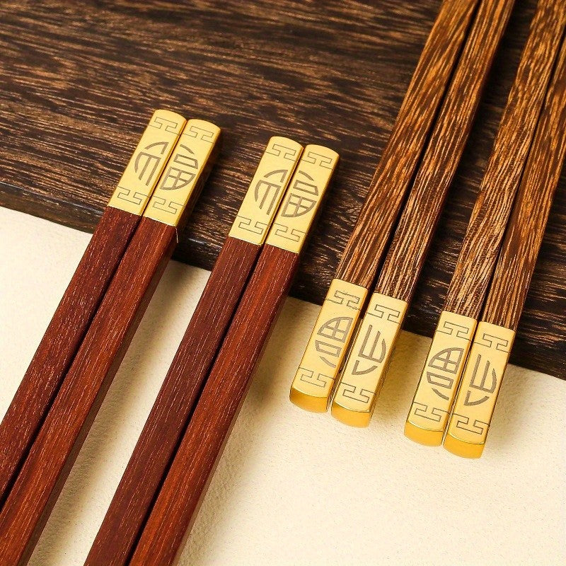 Conjunto de Hashis de Madeira Rosewood para Uso Doméstico Hashis de Madeira Sólida Hashis de Madeira Utensílios de Mesa Japoneses de Madeira Vermelho