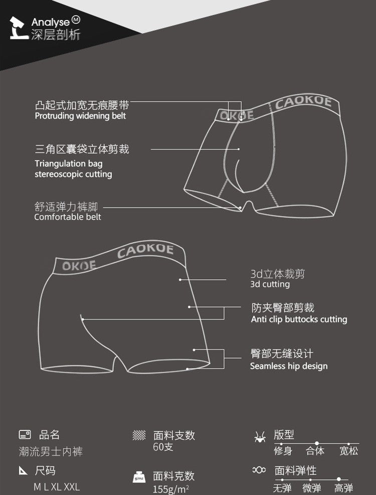 Men's Underwear Men's Boxer Briefs Comfortable Breathable Sexy Men's Shorts Solid Color Boxer Briefs Men Panties Shorts Cotton