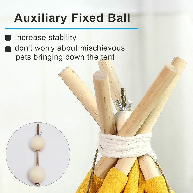 Tenda Tipi para Cães e Gatos com Almofada Grossa Casas Portáteis para Filhotes Gatos Cães Coelhos Até 15kg/33lbs