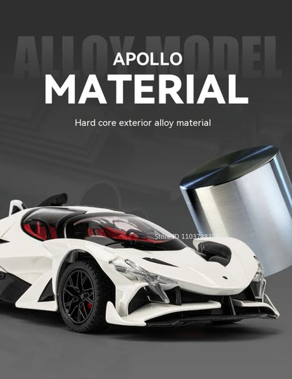 1:24 Apollo EVO Miniatura Carro Esportivo de Brinquedo Liga Fundido Som Luz Portas Abertas Fricção Supercarro Presentes para Crianças