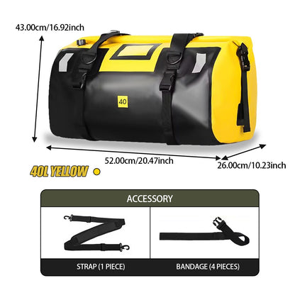 Motorcycle Waterproof Tail Bag Travel Outdoor Dry Luggage Roll Pack Bag 20 /40/66 Motorbike Luggage Backpack Motorcycle Seat Bag
