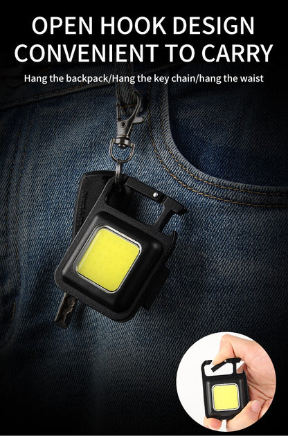 Mini LED Flashlight Keychain Multifunctional Portable COB Camping Lamps USB Charging Work Lights Outdoor Pocket Lamp With Magnet