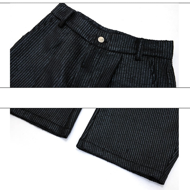 LUZHEN Fashion Original Metal Color Wide Leg Casual Pants Men 2025 New Luxury Solid Color High Quality Handsome Trousers JY4784