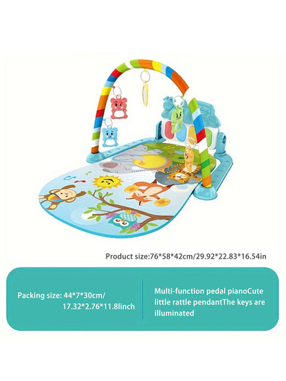 Brinquedo Pedagógico Interativo Para Bebês, Tapete de Atividades Piano Musical Multifuncional Para Crianças de 0 a 1 Ano