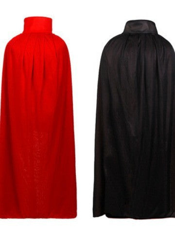 Halloween Women Men Clothes Cosplay Costume Adult Stand Collar Hooded Cape Black Red Reversible Cap Vampire Halloween Party