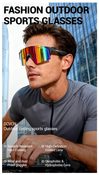 SCVCN Outdoor Photochromic Sunglasses Sports Bike Cycling Glasses Man MTB Climbing Glasses Eyewear Women Driving Bicycle Goggles