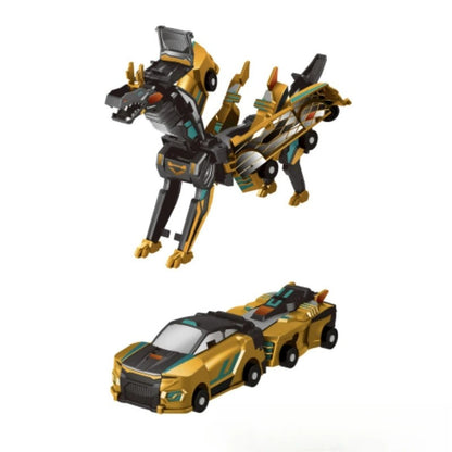Carro-Dinossauro Transformável Magnético: Um brinquedo divertido que se transforma de carro em vários dinossauros, proporcionando uma brincadeira cativante