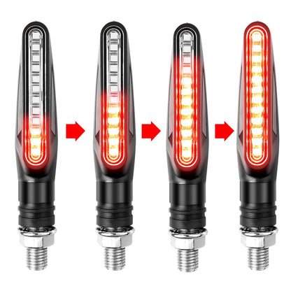 2PCS Sinais de Direção LED para Motocicleta Luz 12 SMD Pisca Traseiro Fluxo de Água Pisca-Pisca IP68 Flexível Luzes Piscantes para Motocicleta