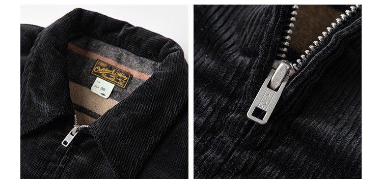 Rugged Bronson Thickened Heavy Corduroy Coat Cossack Short Jacket Fleece Liner Jacket Cool