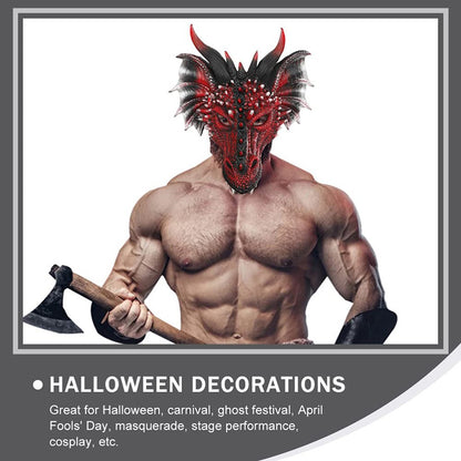 Black and Red Dragon Mask Halloween Cosplay Half Face Mask Masquerade Carnival Demon Adult Horror Carnival Party Props