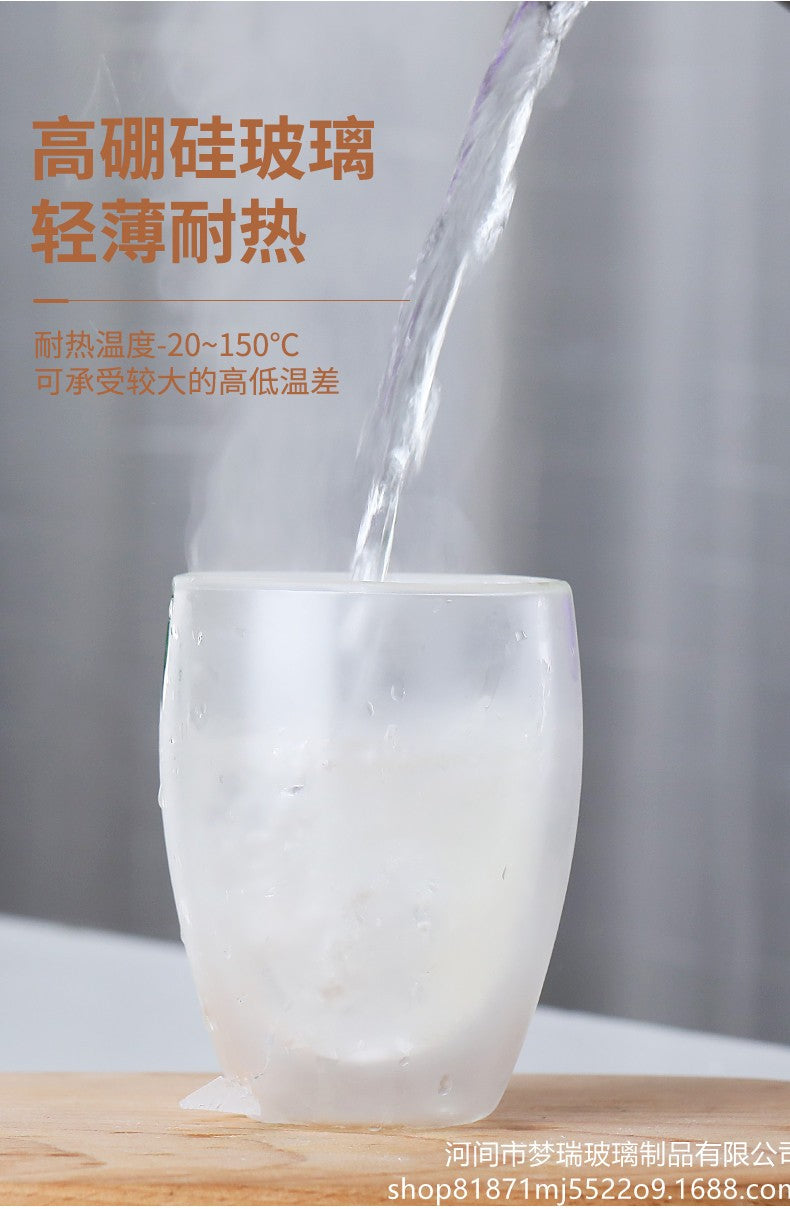 Copo de Vidro de Parede Dupla Resistente ao Calor 80-650ml Copos Transparentes para Cerveja Leite Café Água Atacado Conjunto de Canecas de Vidro para Beber Presente