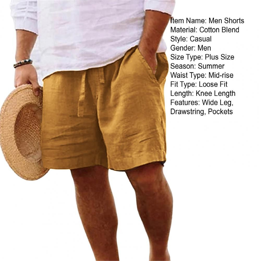 2024 New Men'S Cotton Linen Shorts Pants Male Summer Breathable Solid Color Linen Short Trousers Fitness Streetwear M-4xl