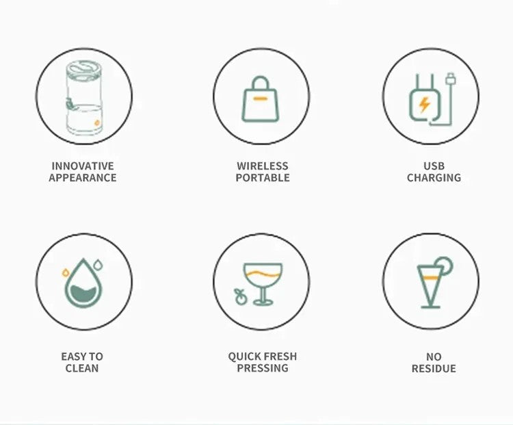 Automatic Portable USB Multifunctional Small Bidirectional Spiral Juicer Cup with Residue Separation And Charging Feature