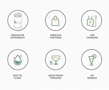 Automatic Portable USB Multifunctional Small Bidirectional Spiral Juicer Cup with Residue Separation And Charging Feature