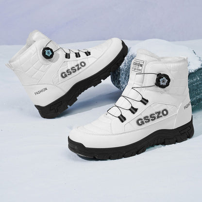 Winter New Swivel Buckle Fleece Waterproof Snow Boots Outdoor Non-slip and Wear-resistant