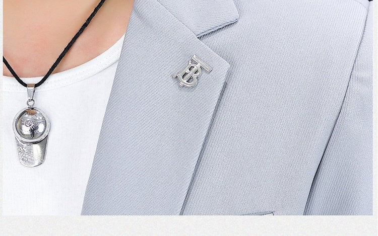 High-quality, fashionable, stylish, versatile and trendy business casual suit men's solid color fitted top
