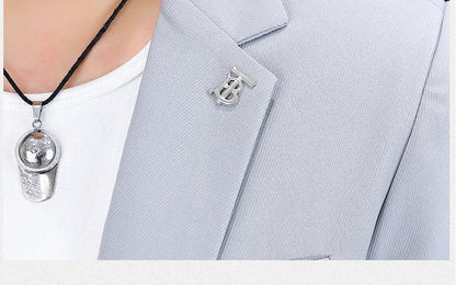 High-quality, fashionable, stylish, versatile and trendy business casual suit men's solid color fitted top