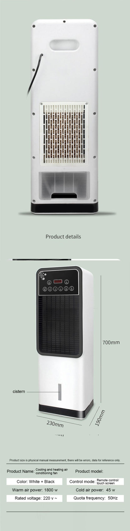 Ar-Condicionado Portátil com Desumidificador e Aquecedor Integrados e Controle Remoto, Unidade de AC com Eficiência Energética