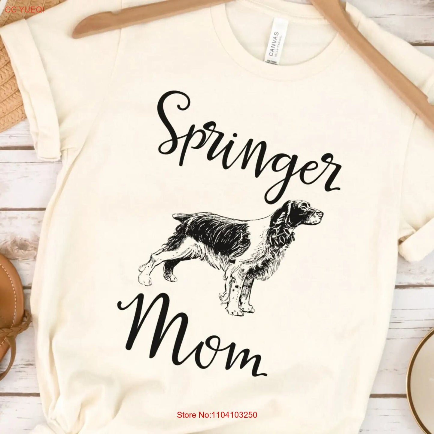 English Springer Spaniel Mom T Shirt Mama Dog Owner vintage Washed Top For Everyday Wear fashion Stylish Unisex Casual