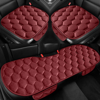 Car seat cushion three piece set, single seat, single piece, winter plush backrest, no binding, anti slip, cold resistant pad