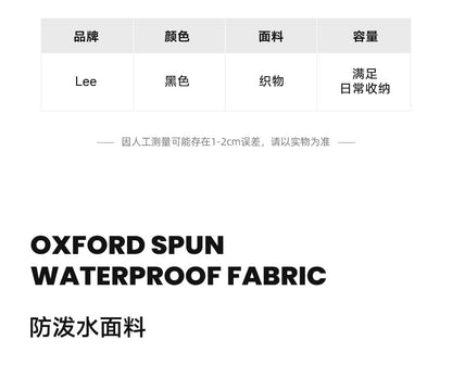 LEE Original Black Fashion Fanny Pack Women Men Korea Style Waterproof Nylon Crossbody Chest Bag Sport Phone Shoulder Waist Bag