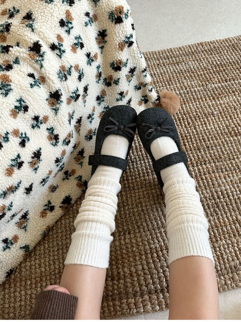 Autumn Woolen Fabric Women Flats Shoes Fashion Shoes Ladies Comfort Outdoor Warm Cotton Fur Shoes