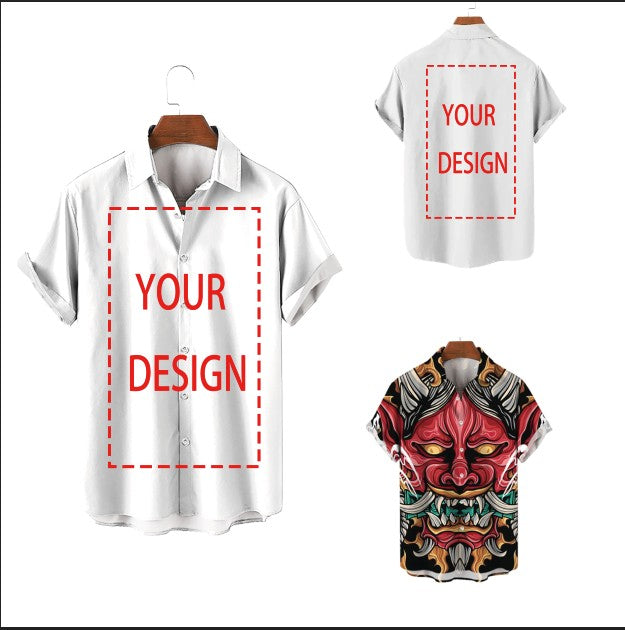Unisex Hawaiian Shirts Custom 3d Diy Print Button Shirts Short Sleeves/long Sleeves Hawaii Custom Shirt Tops European Size 5xl