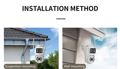 8MP 4K PTZ Wifi Camera Dual Lens with Dual Screen Ai Human Detect Auto Tracking Outdoor Surveillance Security Camera Icsee