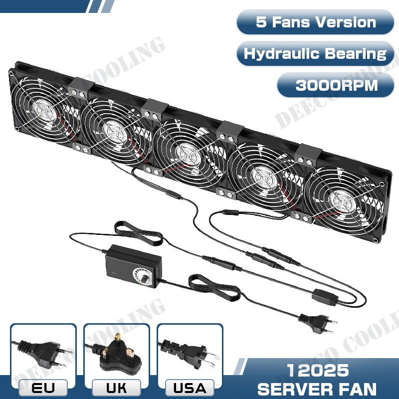 120mm 3000RPM Fan Cooling With Controller 12cm 12V 220V Btc Machine Chassis Workstation Cabinet Radiator Server Fan