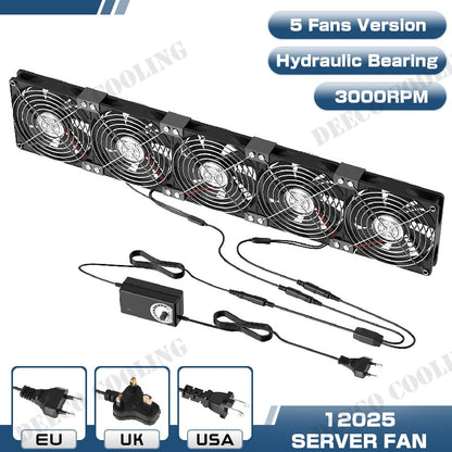 120mm 3000RPM Fan Cooling With Controller 12cm 12V 220V Btc Machine Chassis Workstation Cabinet Radiator Server Fan