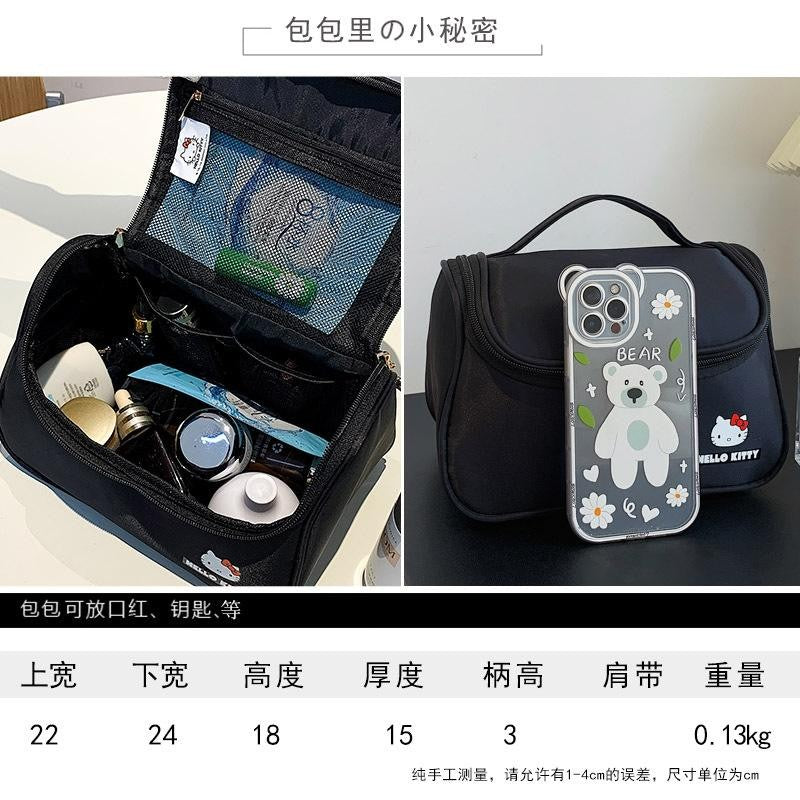 Hello Kittys Cosmetic Bag Cute Cosmetic Bag Girl Portable Large Capacity Travel Wash Up Skin Care Products Storage Bag