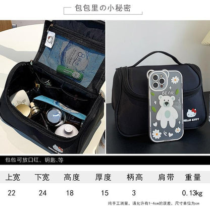 Hello Kittys Cosmetic Bag Cute Cosmetic Bag Girl Portable Large Capacity Travel Wash Up Skin Care Products Storage Bag