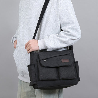 Men's crossbody bag, multi pocket design - large capacity shoulder bag - outdoor essentials, functional storage, city commuters