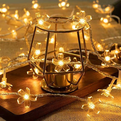 10/20M Cherry Blossom Garland Fairy Lights Indoor Christmas Decoration String Lights 200LED for Wedding Pink Party Decorations