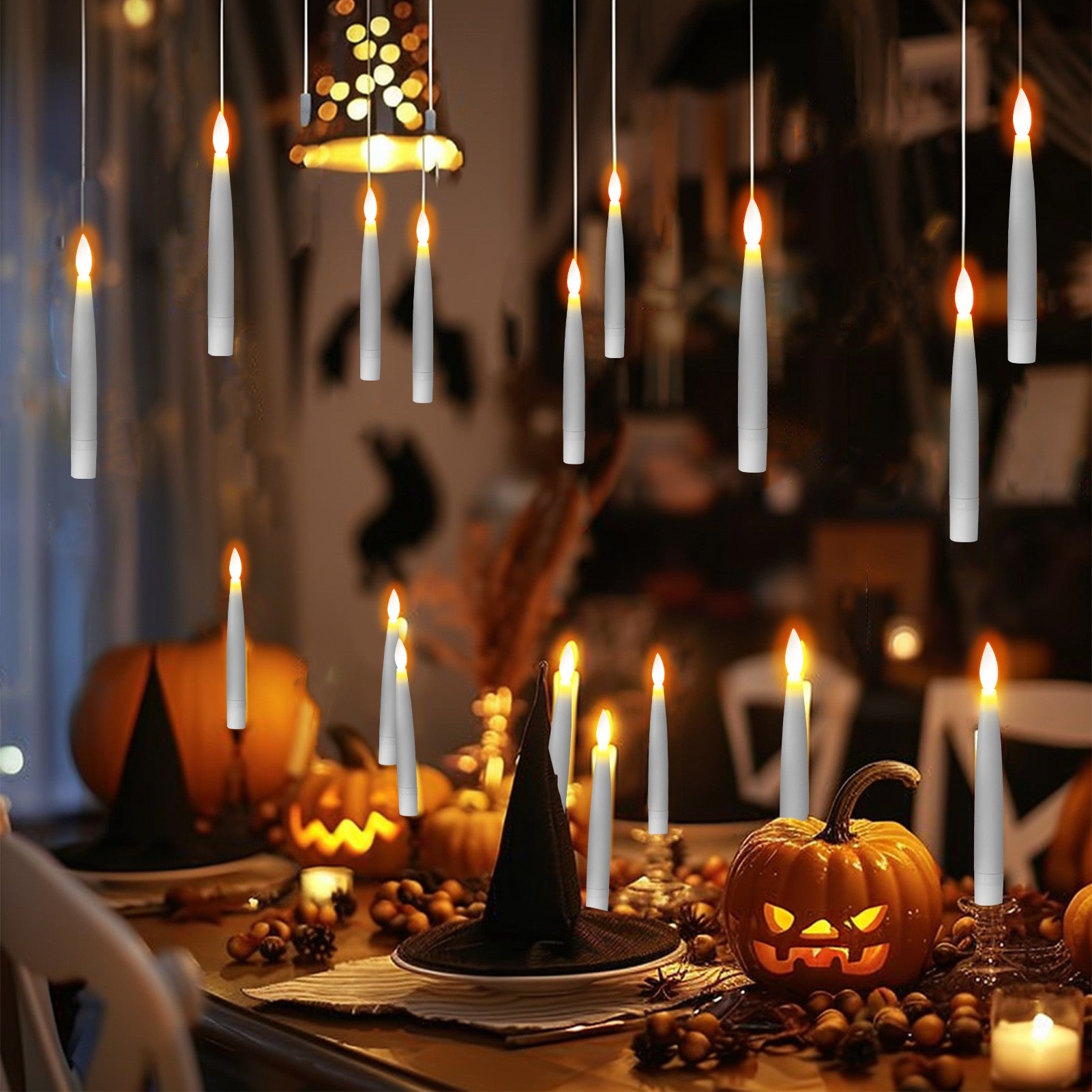 Flameless LED Taper Candles Christmas Tree Electric Candle Lights Mini Taper Clip-On Candles with Remote Timer for Wedding Decor