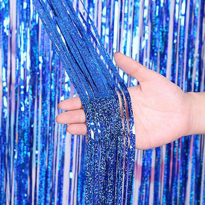 2M Glitter Pink Metallic Foil Tinsel Curtain Backdrop Birthday Wedding Bridal Shower Bachelorette Party Decor Adult Anniversary