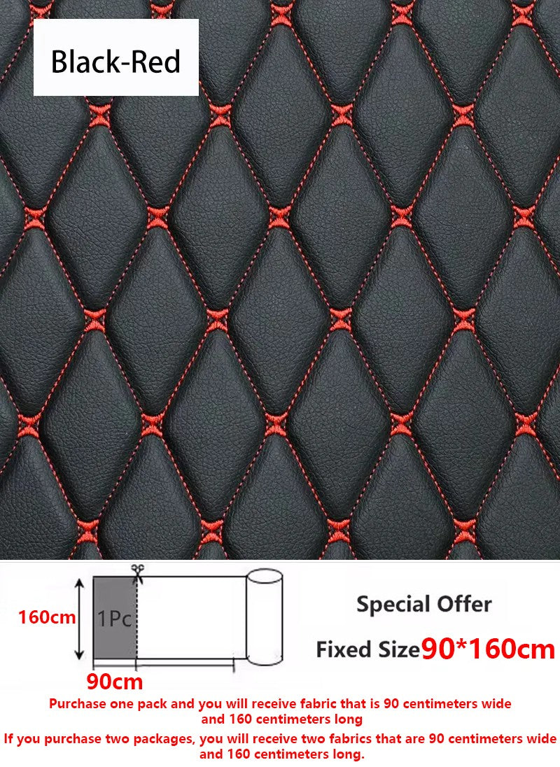 45/90x160cm Special Offer Embroidered Plaid Fabric Sponge Interlayer Leather Fabrics for Car Interior Seat Cushion Decoration