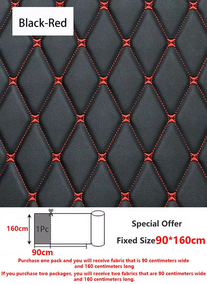 45/90x160cm Special Offer Embroidered Plaid Fabric Sponge Interlayer Leather Fabrics for Car Interior Seat Cushion Decoration