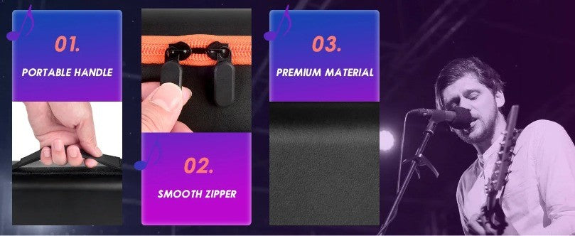 Estojo para Microfone Sem Fio para Sistema de Microfone Sem Fio Duplo JBL Universal Microfone de Mão Duplo Bolsa de Viagem para Canto Karaokê