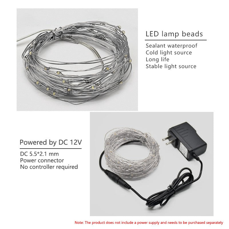 IP65 LED Copper Wire Fairy Lights DC 12V Powered Flexible String 5M 50Lamp 10M 100Lamps for Indoor Outdoor Party Festival Decor