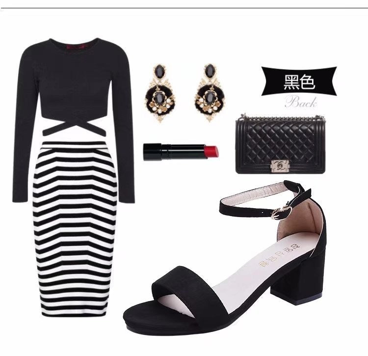 Heeled Sandals Women 2024 Elegant Woman Shoes with Low Heels Luxury Designer Block Heel Sexy Best Selling Products