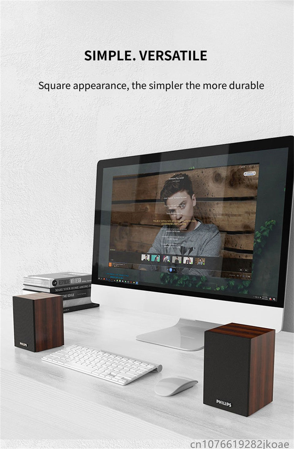 Caixas de Som Bluetooth Philips SPA20 Alto-falante Externo Reprodutor de Música Som Estéreo HiFi Subwoofer para Computador de Mesa Celular