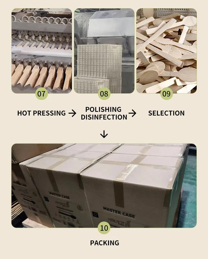 50/100Pcs Bamboo Spoon Fork Knife Natural Disposable Bamboo Tableware Set Forks Spoons Knives Party Wedding Bamboo Tableware