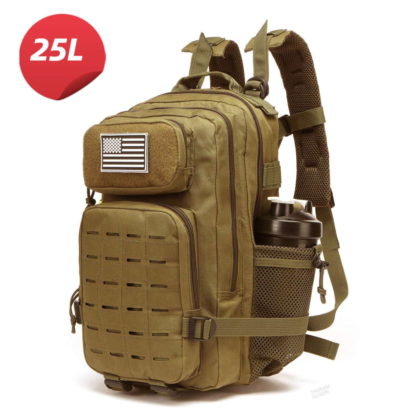 Mochila Impermeável 25L/50L com 2 Bolsos para Garrafas Academia Ao Ar Livre Viagem Caminhada Pesca Trekking Mochilas Bolsa para Notebook de 13 polegadas