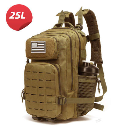 Mochila Impermeável 25L/50L com 2 Bolsos para Garrafas Academia Ao Ar Livre Viagem Caminhada Pesca Trekking Mochilas Bolsa para Notebook de 13 polegadas
