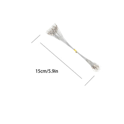 20PCS Sliver Anti Bite Steel Fishing Line Steel Wire Leader With Swivel Fishing Accessory Lead Core Leash Fishing Wire 15CM-30CM